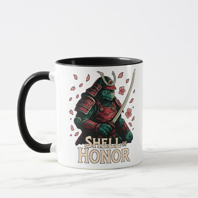 Samurai Turtle Warrior Cherry Blossoms Tasse (Links)