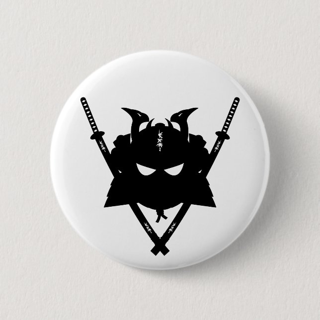 Samurai-u. Schwerter-Abzeichen Button (Vorderseite)