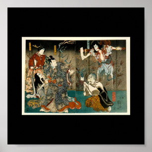 Samurai und Geister, um 1800 Poster