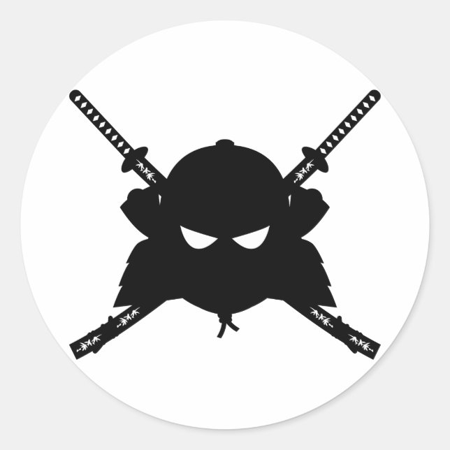 Samurai und Katana Schwerter Sticker (Vorderseite)