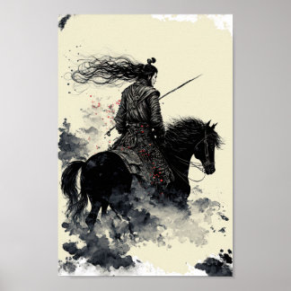 Samurai und seine Pferdewall Art Poster