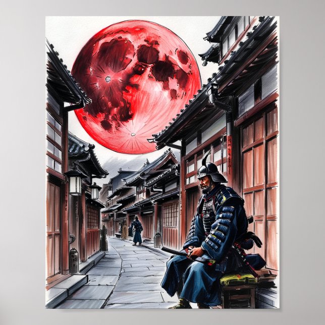 Samurai Under the Blood Moon Poster (Vorne)