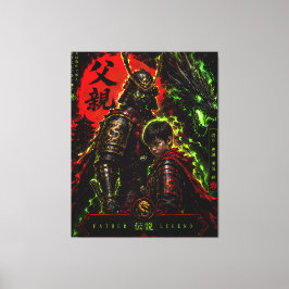 Samurai-Vater-Legende-Drache-Leinwand Leinwanddruck
