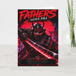 Samurai-Vater Neon-Grußkarte Karte