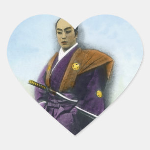 Samurai Vintage Japanisch 侍 Herz-Aufkleber