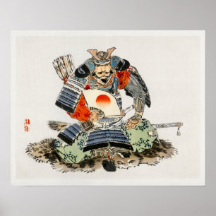 Samurai von Kōno Bairei (1844-1895) Poster