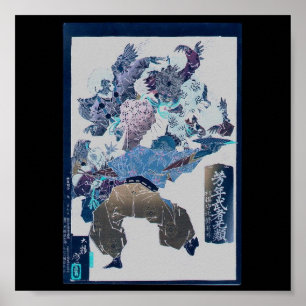 Samurai, von Tengu angegriffen, Circa 1883 Poster