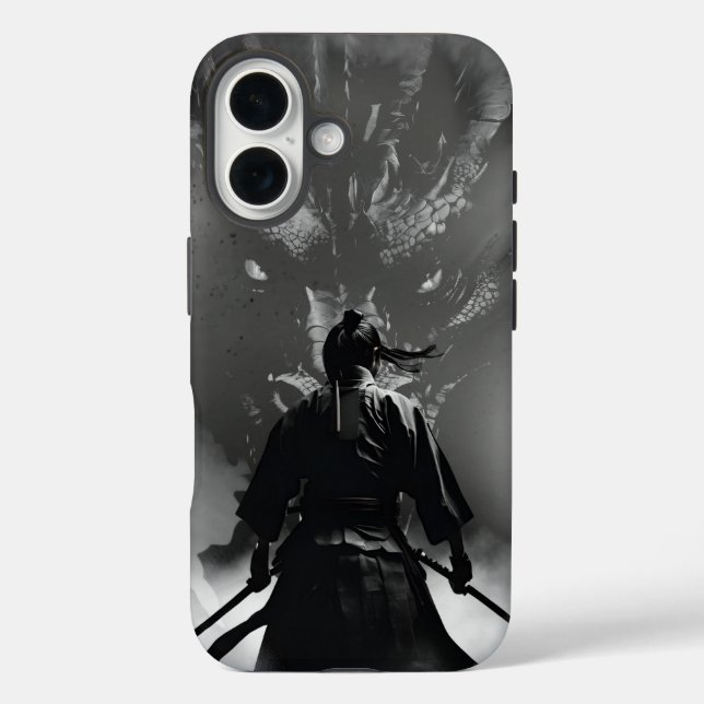 Samurai vs. Dragon - Epic Warrior Fantasy Design Case-Mate iPhone Hülle (Rückseite)