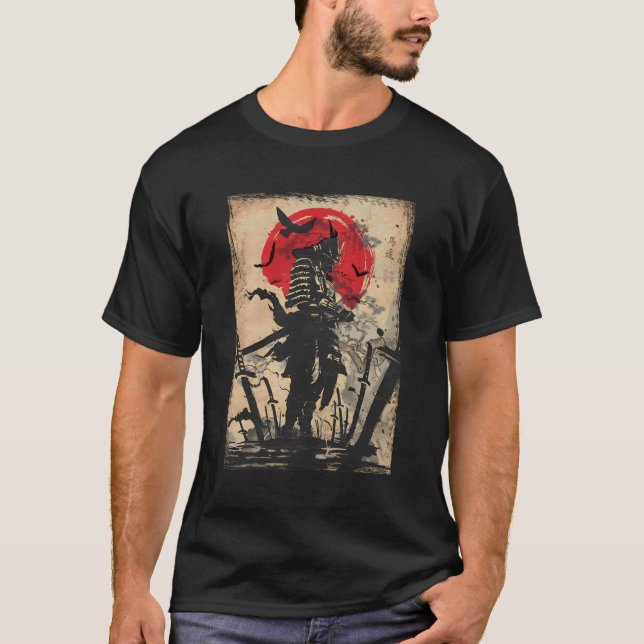 Samurai Warrior Bushido Code Japanische Schwertmän T-Shirt (Vorderseite)