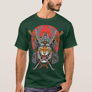 Samurai Warrior Bushido Tiger Katana Oni Japanisch T-Shirt