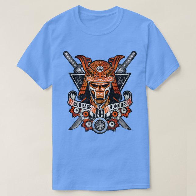 Samurai Warrior  Courage and Honour, Bushido  (2) T-Shirt (Design vorne)