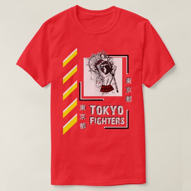 Samurai Warrior Girl Japan Tokyo Fighters Style Cl T-Shirt (Design vorne)