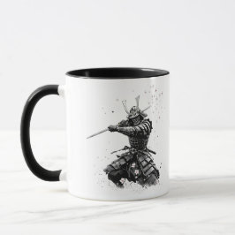 Samurai Warrior in Action Japanese Art Ceramic  Tasse
