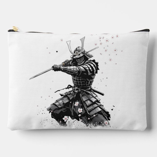 Samurai Warrior in Action Japanese Art Ceramic  Zubehörtasche (Vorderseite)