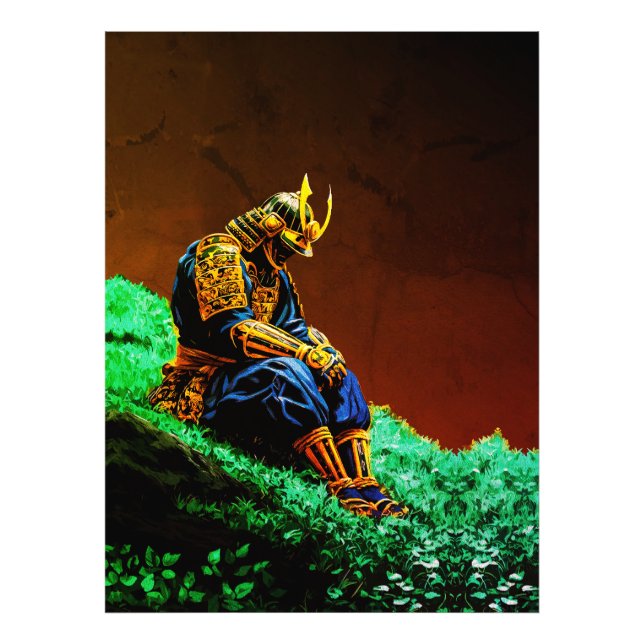 Samurai Warrior in Golden Armor - Episch Japanisch Fotodruck (Vorne)