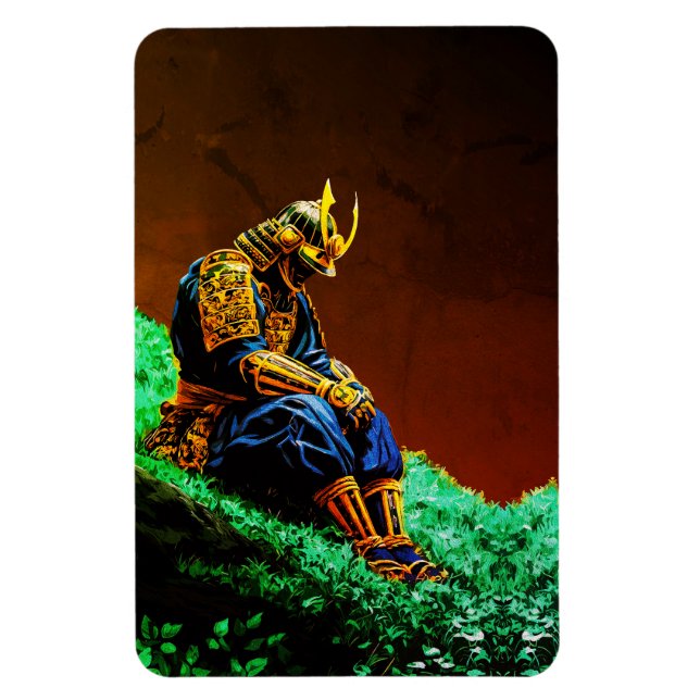 Samurai Warrior in Golden Armor - Episch Japanisch Magnet (Vertikal)