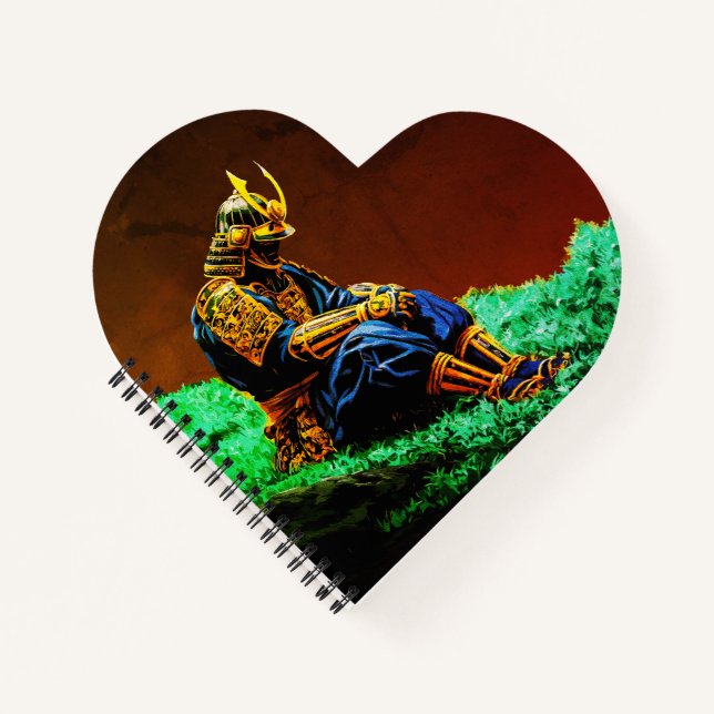 Samurai Warrior in Golden Armor - Episch Japanisch Notizbuch (Vorderseite)