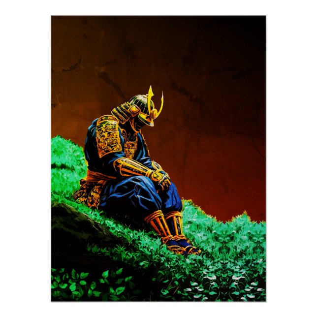 Samurai Warrior in Golden Armor - Episch Japanisch Poster (Vorderseite)