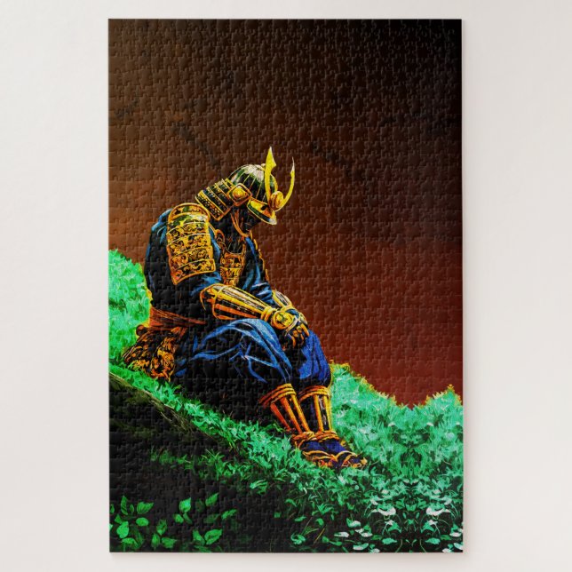 Samurai Warrior in Golden Armor - Episch Japanisch Puzzle (Vertikal)
