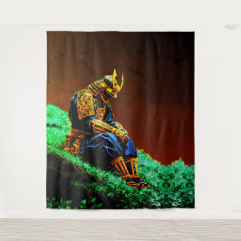 Samurai Warrior in Golden Armor - Episch Japanisch Wandteppich