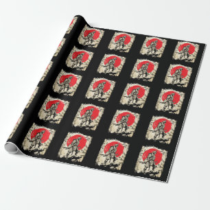 Samurai Warrior Japanischer Hero Japan Schwertsmä Geschenkpapier