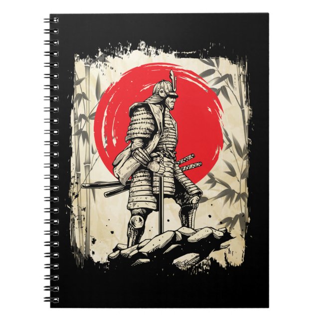 Samurai Warrior Japanischer Hero Japan Schwertsmän Notizblock (Vorderseite)