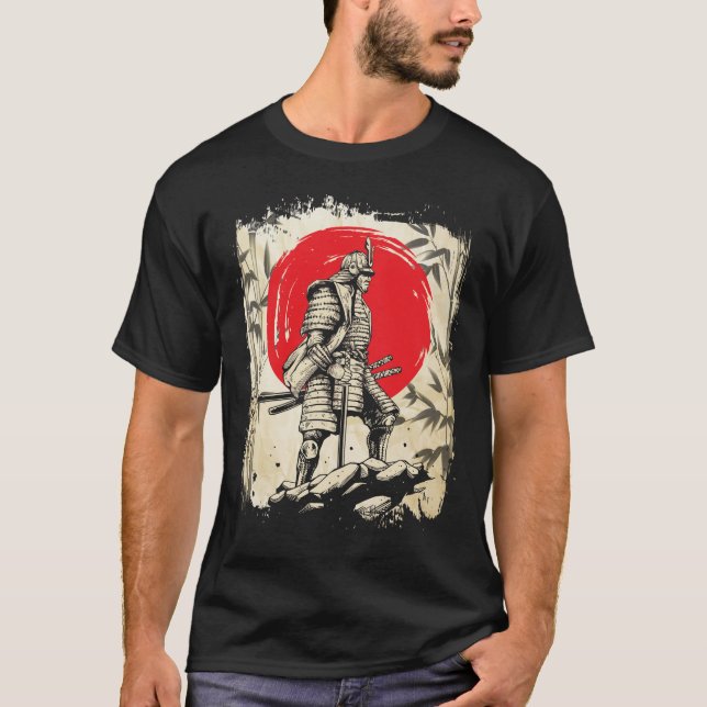 Samurai Warrior Japanischer Hero Japan Schwertsmän T-Shirt (Vorderseite)