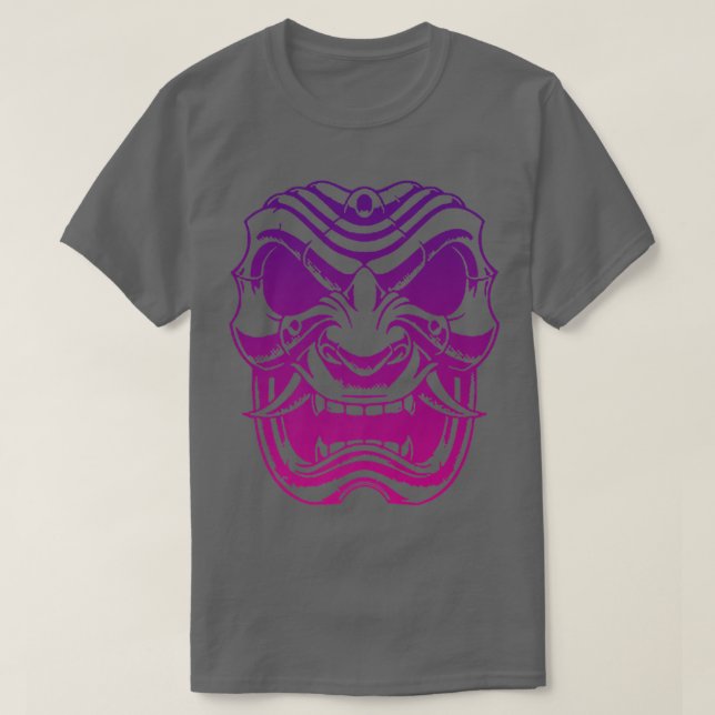Samurai Warrior Mask, Hannya Oni Maske Japan Anime T-Shirt (Design vorne)
