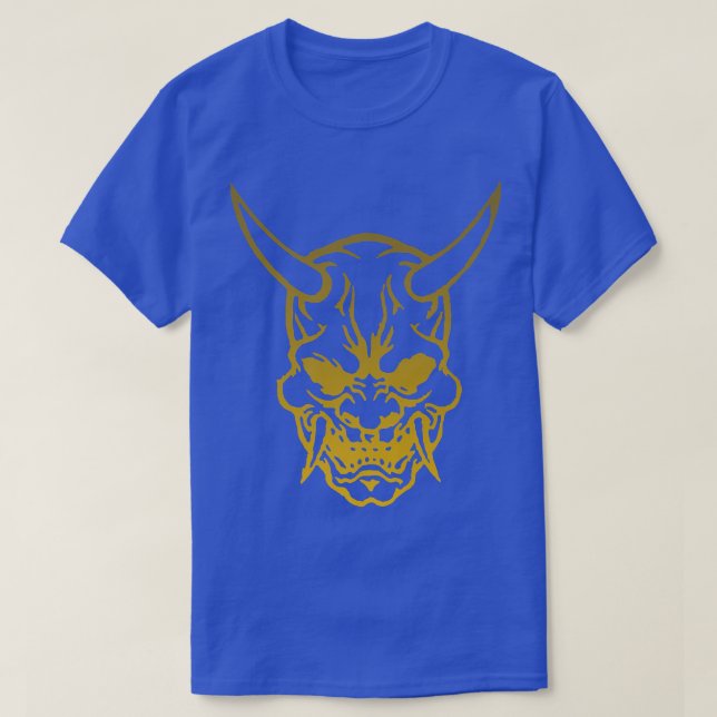 Samurai Warrior Mask, Hannya Oni Maske Japan Anime T-Shirt (Design vorne)