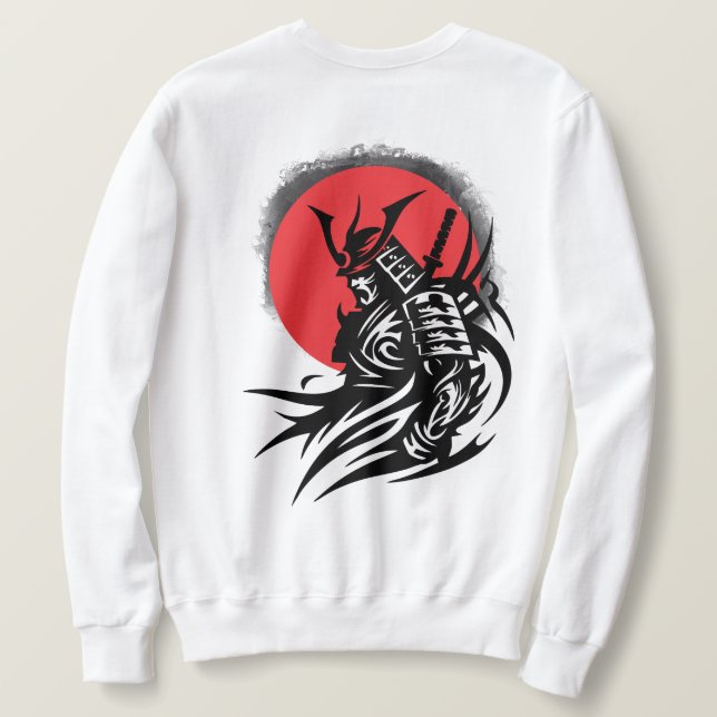 Samurai Warrior mit aufstrebendem Sun Graphic T -  Sweatshirt (Design Rückseite)