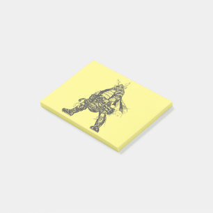 Samurai Warrior mit schnellem Feuerwaffen Post-it Klebezettel