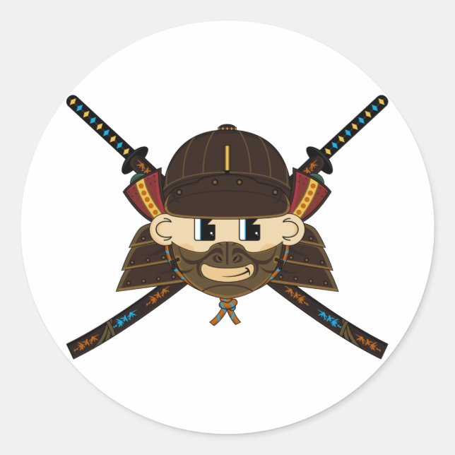 Samurai Warrior & Schwerter Sticker (Vorderseite)