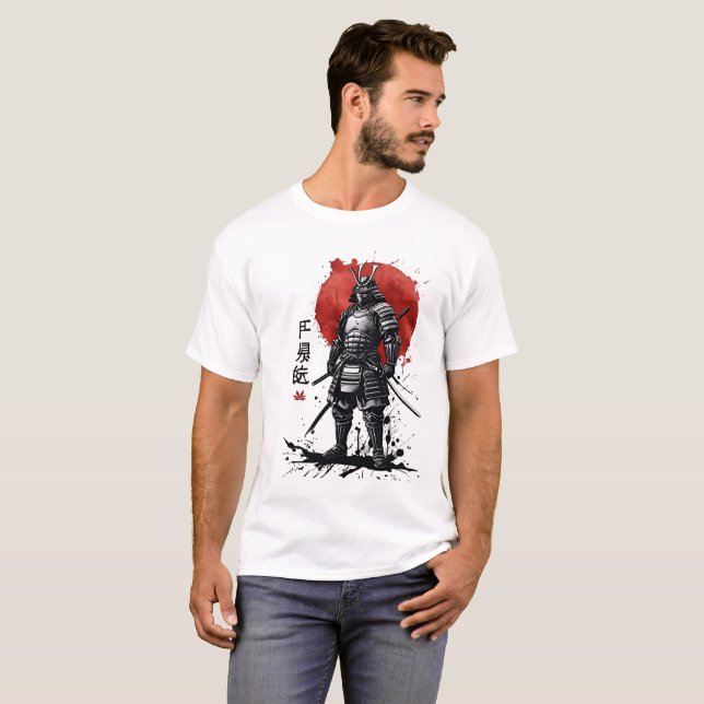 Samurai Warrior T - Shirt - Japanisch Bushido Art (Vorne ganz)