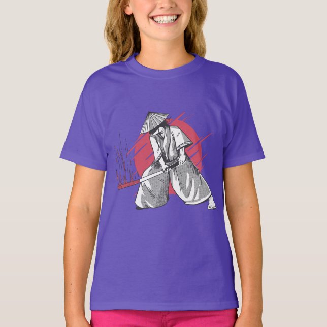 Samurai Warrior trifft auf Katana T-Shirt (Vorderseite)