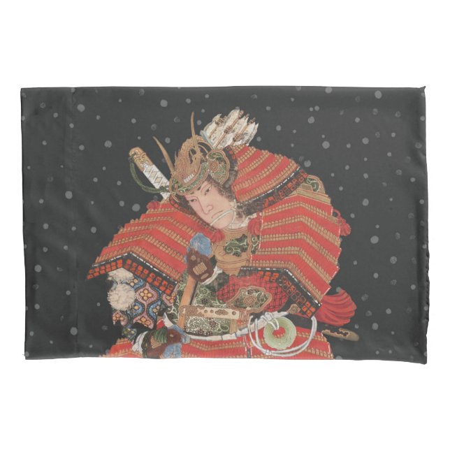 Samurai Warrior Vintage Japanische Kunst Kissenbezug (Vorderseite)