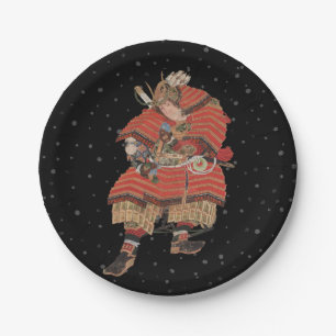 Samurai Warrior Vintage japanische Kunst Pappteller