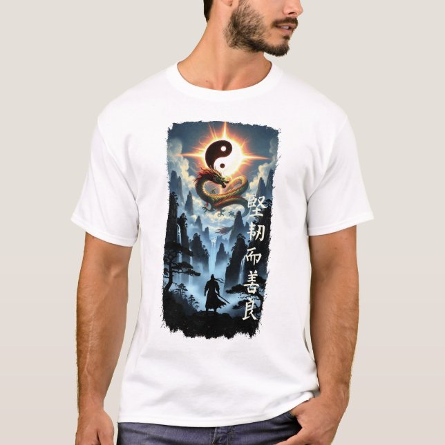 Samurai - Yin und Yang T-Shirt (Vorderseite)