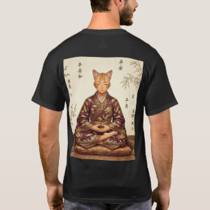 Samurai & Zen Orange Katze - Doppelseitiges T-Shir T-Shirt