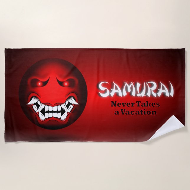 Samuraimoji-Strandhandtuch Strandtuch (Vorderseite)