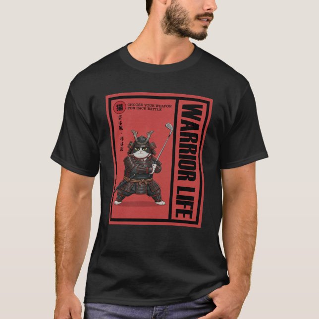 Samurainimals Cat Weapon T-Shirt (Vorderseite)