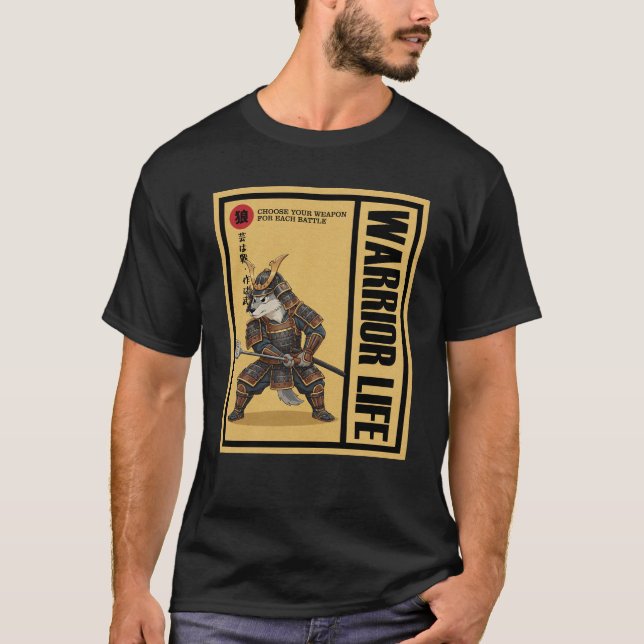 Samurainimals Wolf Waffe T-Shirt (Vorderseite)