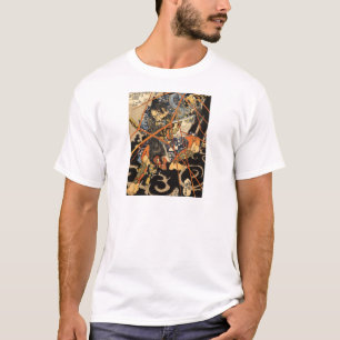 Samurais, die Monster festhalten T-Shirt