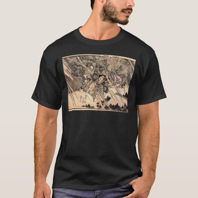 Samurais japanisches malendes C. 1800's T-Shirt (Vorderseite)