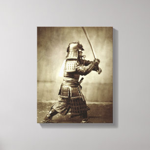 Samurais mit angehobener Klinge, c.1860 Leinwanddruck