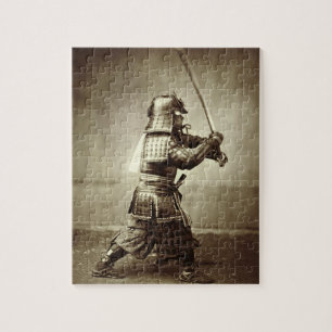 Samurais mit angehobener Klinge, c.1860 Puzzle