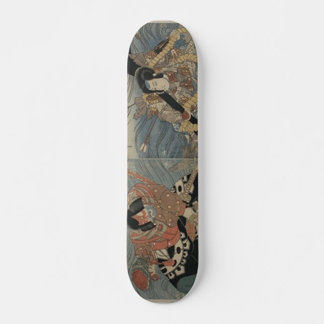 Samurais mit großer Klinge und Anker circa 1815 Skateboard (Vorne)