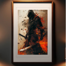 Samurais Stille Zorn - geheimnisvolles Kriegerpost Fotodruck