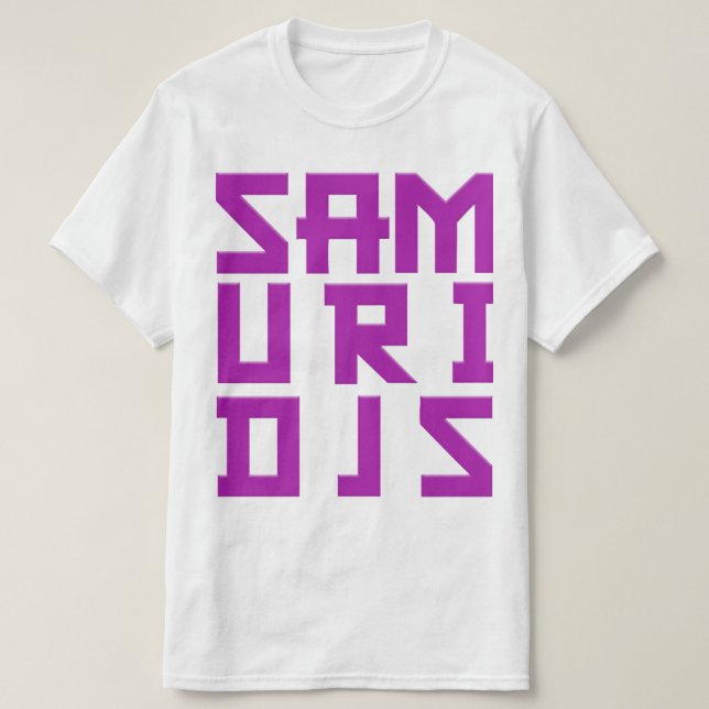 SAMURI DJs lila quadratischer Entwurfs-T - Shirt (Design vorne)