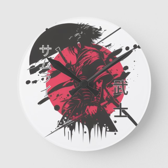 Samuri Style Runde Wanduhr (Vorderseite)
