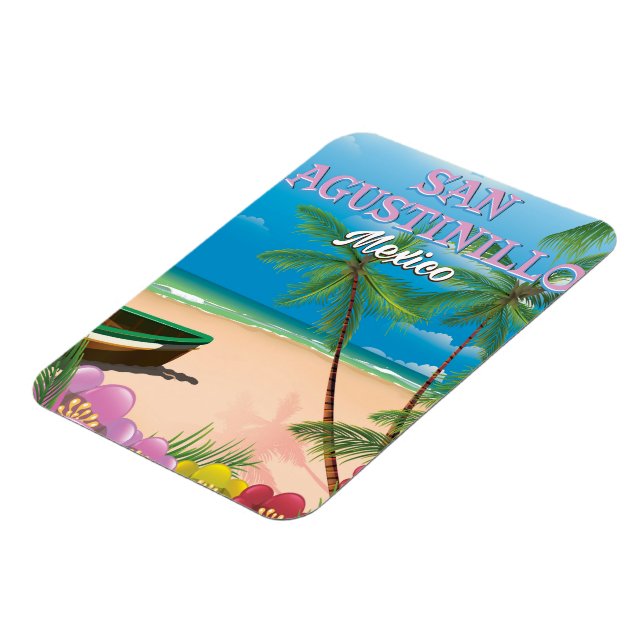 San Agustinillo Mexico Beach Poster Magnet (Linke Seite)